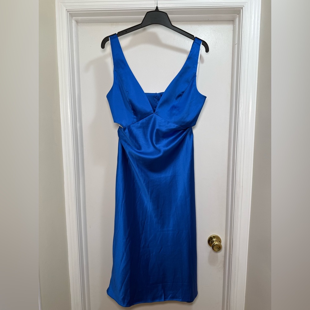 Lulu's Royal Blue Satin Dress